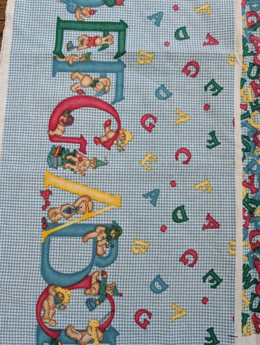 Vintage Daisy Kingdom Alphabears Daisy Dolly Dress Fabric Panel Uncut Fits 17-19 - Picture 2 of 4